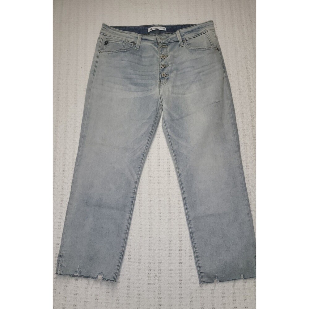 KanCan Womens Jeans Button Fly Frayed Cropped Raw Hem size 30 EUC